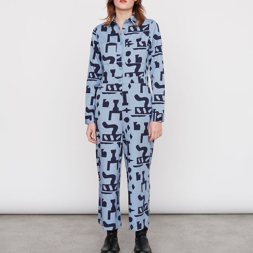 NWT Lazy Oaf Jumpsuit - Shapes Bric-a-brac Pattern
